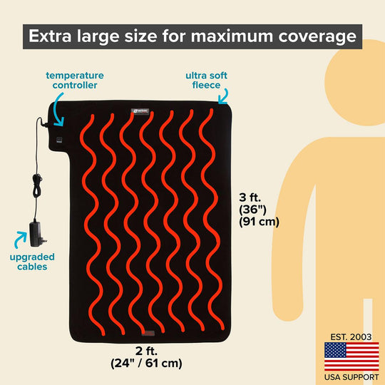 Venture Heat 10-Hour Large Infrared Heating Pad - Back