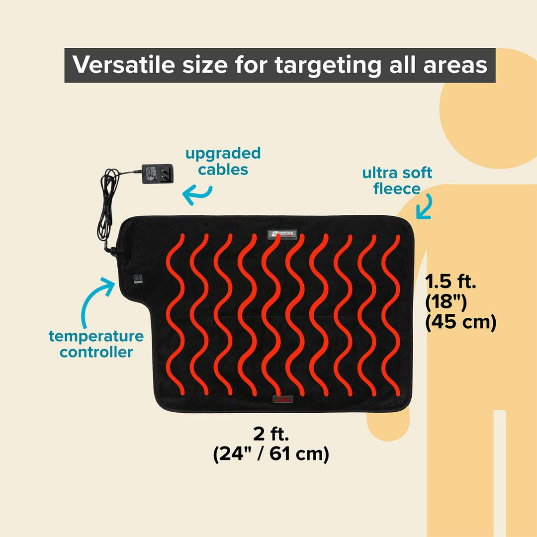 Venture Heat 10-Hour Small Infrared Heating Pad - Back