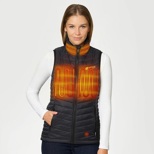 Venture Heat 7V Women's Bluetooth Battery Heated Puffer Vest - Front