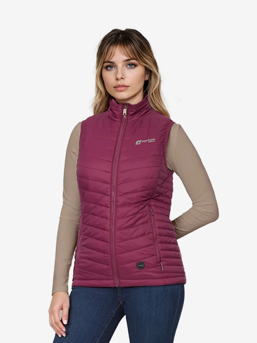 Women's 13W Heated Puffer Vest with HeatSync  - Plum