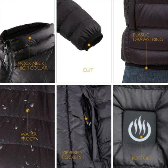 Venture Heat Men's Delspring 5V Battery Heated Down Puffer Jacket (Size S) - Info