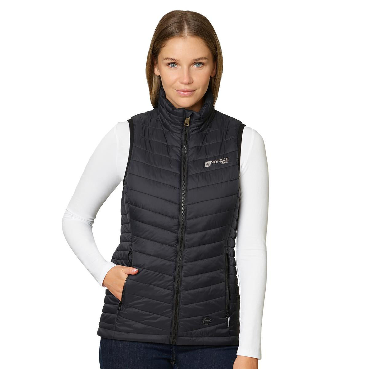 Venture Heat 7V Women's Bluetooth Battery Heated Puffer Vest - Heated