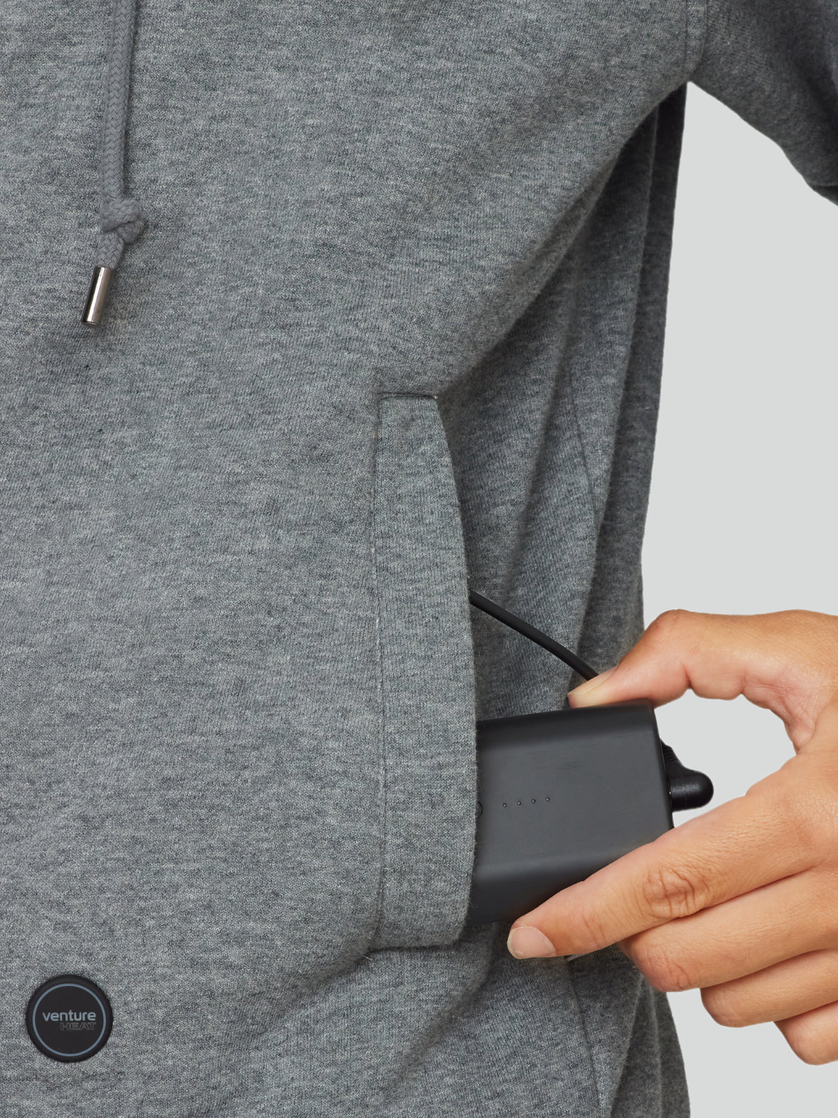 Unisex 11W Heated Ultra Soft Hoodie with HeatSync  - Gray