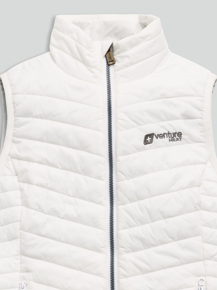 Women's 13W Heated Puffer Vest with HeatSync  - White - FINAL SALE