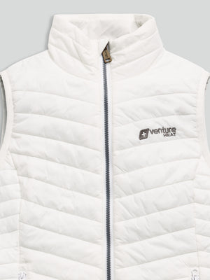 Women's 13W Heated Puffer Vest with HeatSync  - White - FINAL SALE