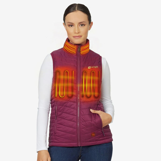 Venture Heat 7V Women's Bluetooth Battery Heated Puffer Vest - Front