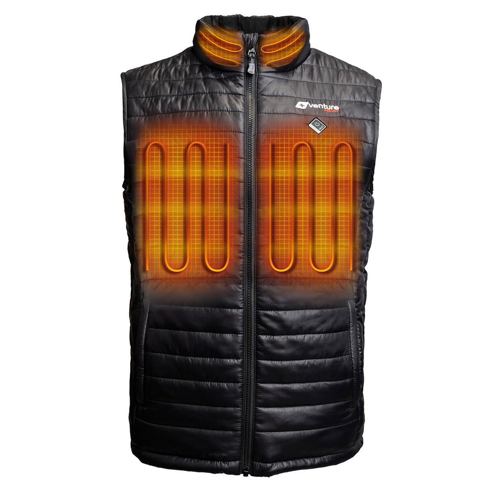 Venture Heat 7V Men's Battery Heated Puffer Vest - Front