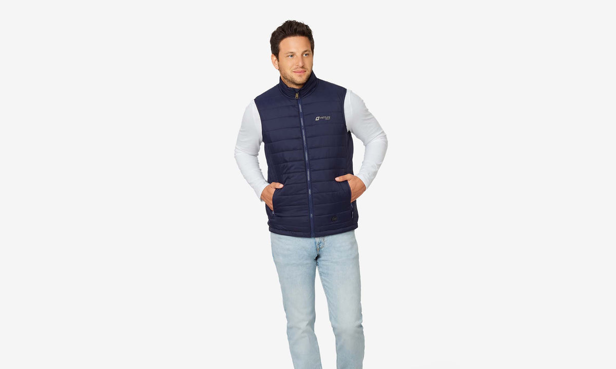 Men's 13W Heated Puffer Vest with HeatSync  - Navy - FINAL SALE