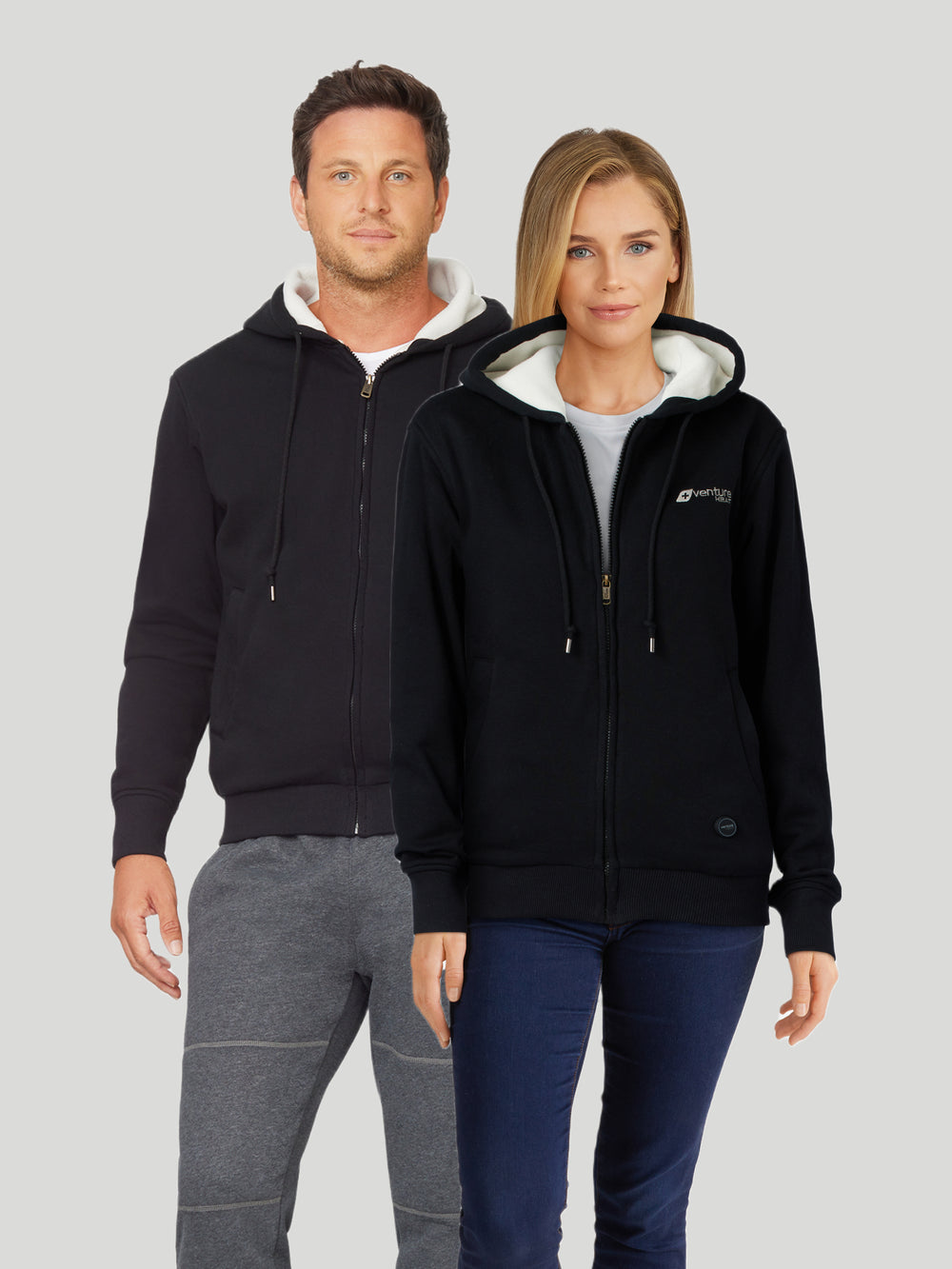 Unisex 11W Heated Ultra Soft Hoodie with HeatSync  - Black