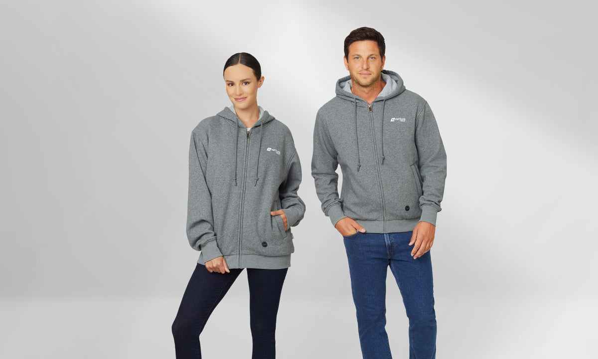 Unisex 11W Heated Ultra Soft Hoodie with HeatSync  - Gray