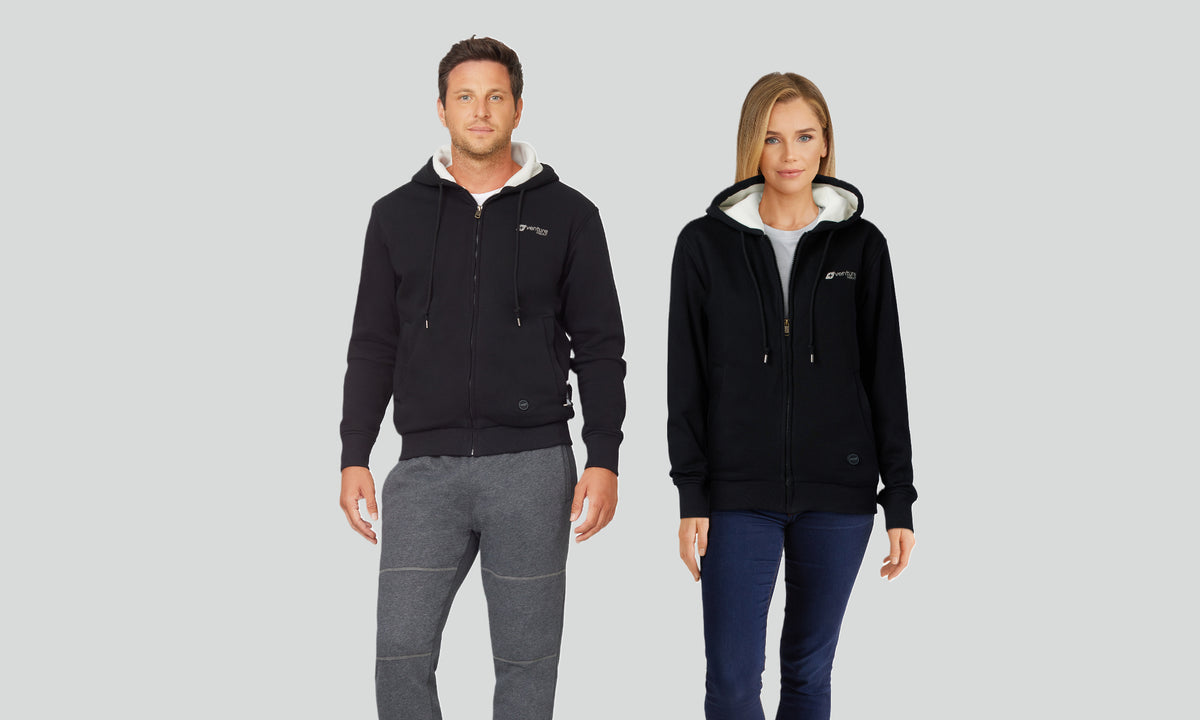 Unisex 11W Heated Ultra Soft Hoodie with HeatSync  - Black