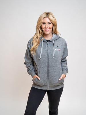 Unisex 11W Heated Polar Fleece Hoodie  - Gray - FINAL SALE