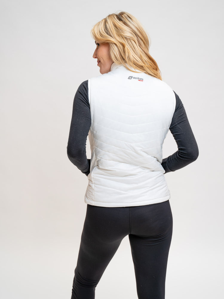 Women's 13W Heated Puffer Vest  - White - FINAL SALE