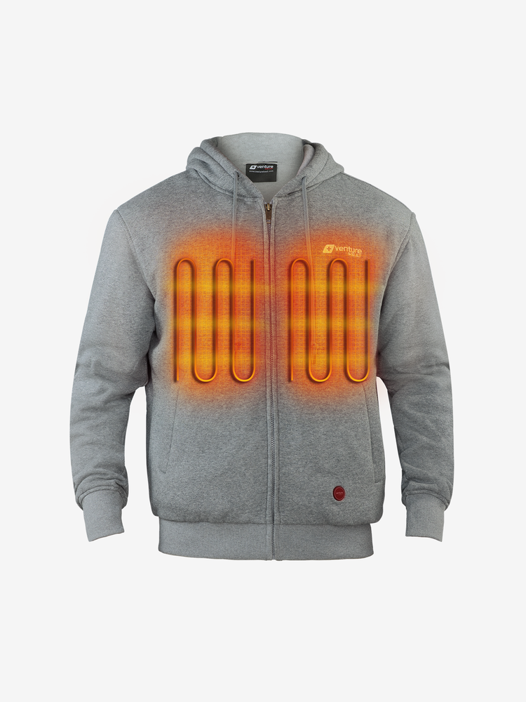 Unisex 11W Heated Ultra Soft Hoodie with HeatSync  - Gray