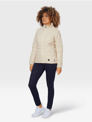 Women's 13W Heated Puffer Jacket with HeatSync  - Oatmeal - FINAL SALE