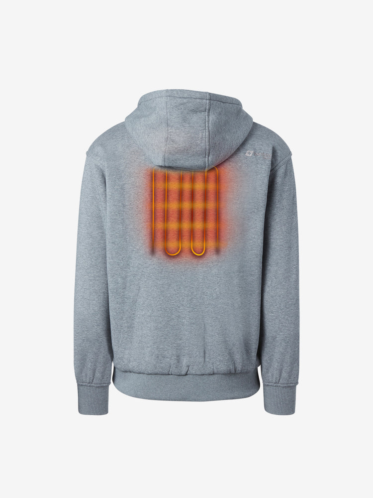 Unisex 11W Heated Polar Fleece Hoodie  - Gray - FINAL SALE