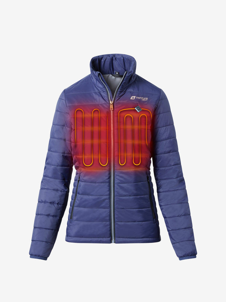 Women's 13W Heated Puffer Jacket  - Navy - FINAL SALE