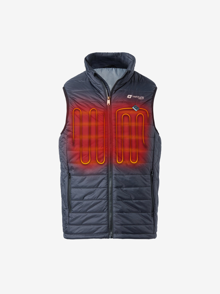 Men's Heated Puffer Vest  - Black - FINAL SALE