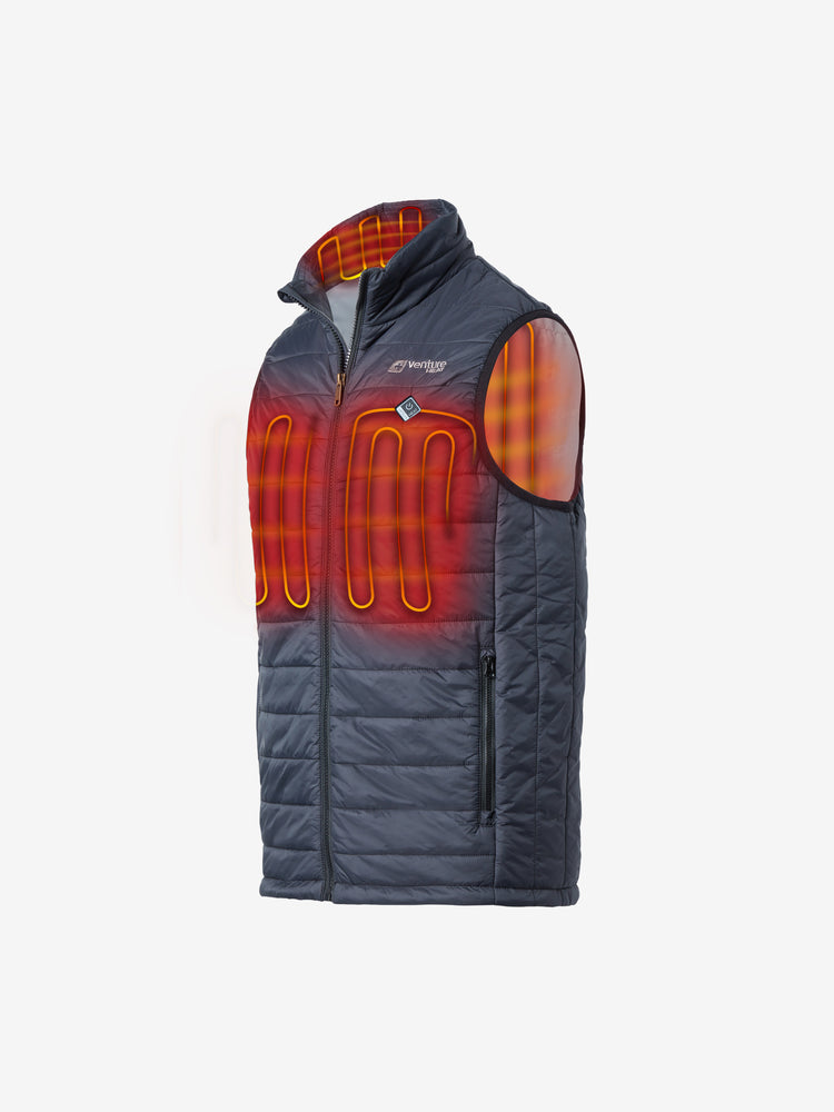 Men's Heated Puffer Vest  - Black - FINAL SALE