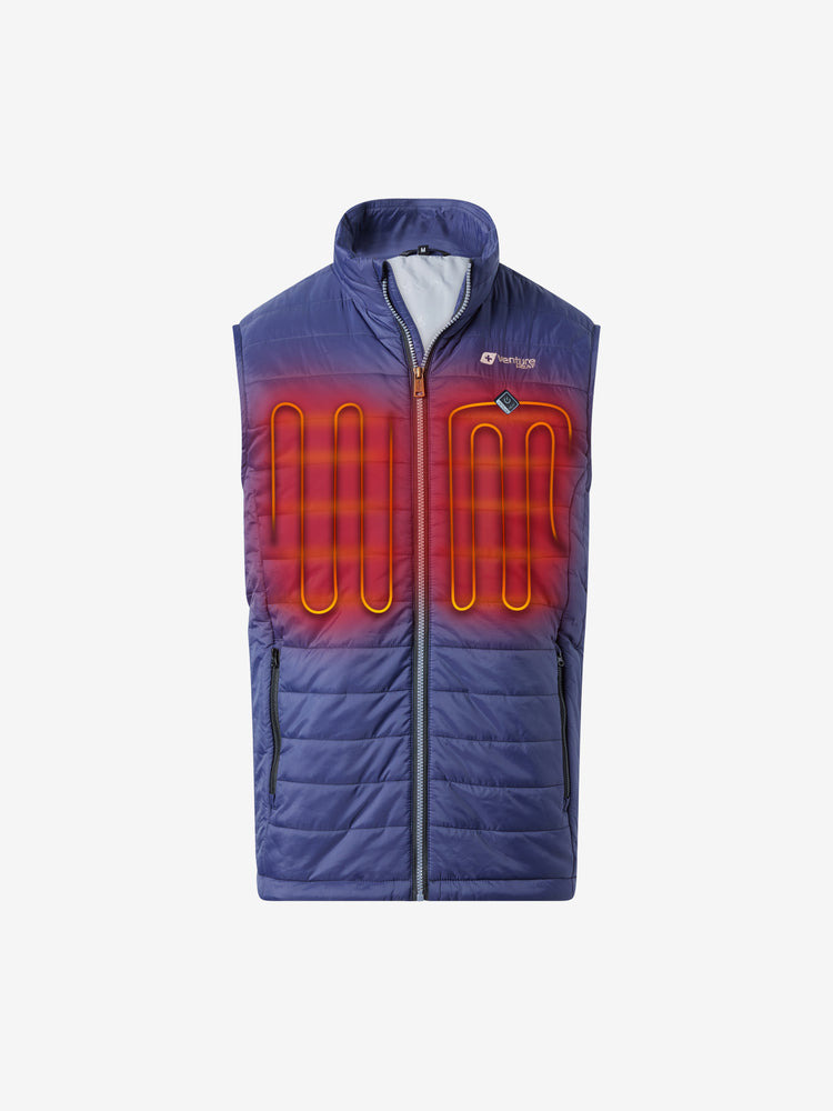 Men's 13W Heated Puffer Vest  - Navy - FINAL SALE