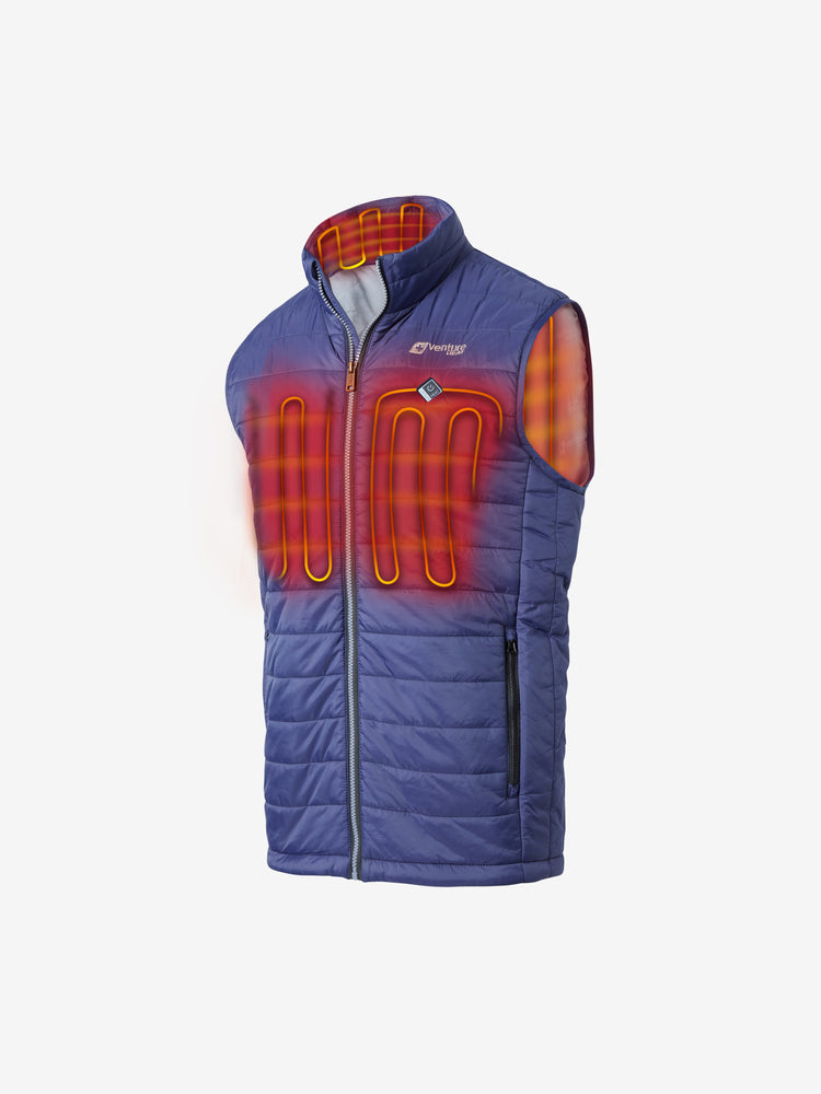 Men's 13W Heated Puffer Vest  - Navy - FINAL SALE