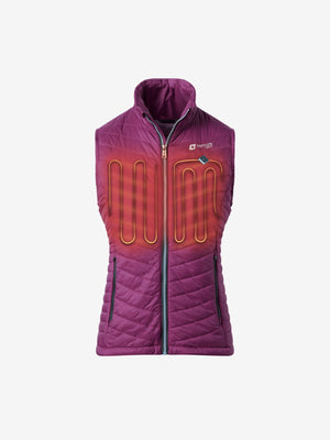 Women's 13W Heated Puffer Vest  - Plum - FINAL SALE
