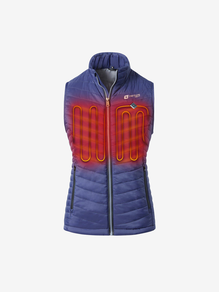 Women's 13W Heated Puffer Vest  - Navy - FINAL SALE