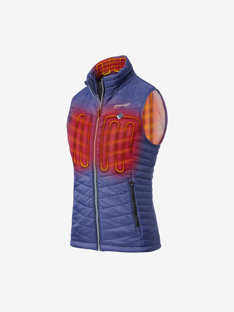 Women's 13W Heated Puffer Vest  - Navy - FINAL SALE