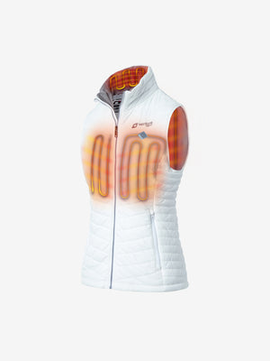 Women's 13W Heated Puffer Vest  - White - FINAL SALE