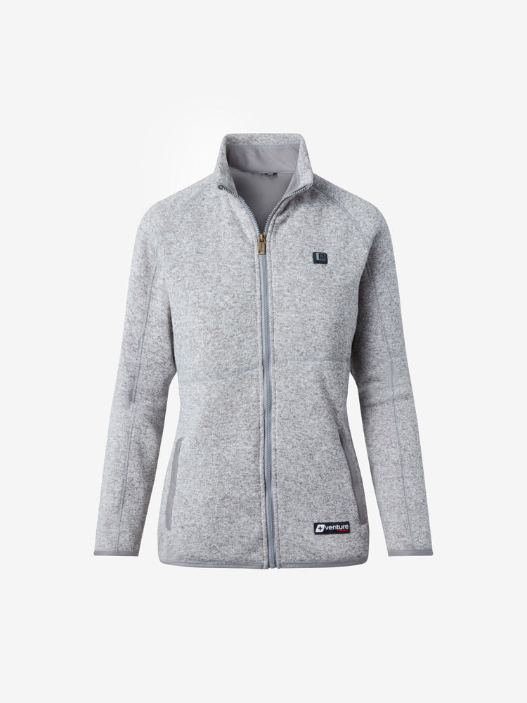 Women's 11W Heated Sweater Knit Fleece Jacket