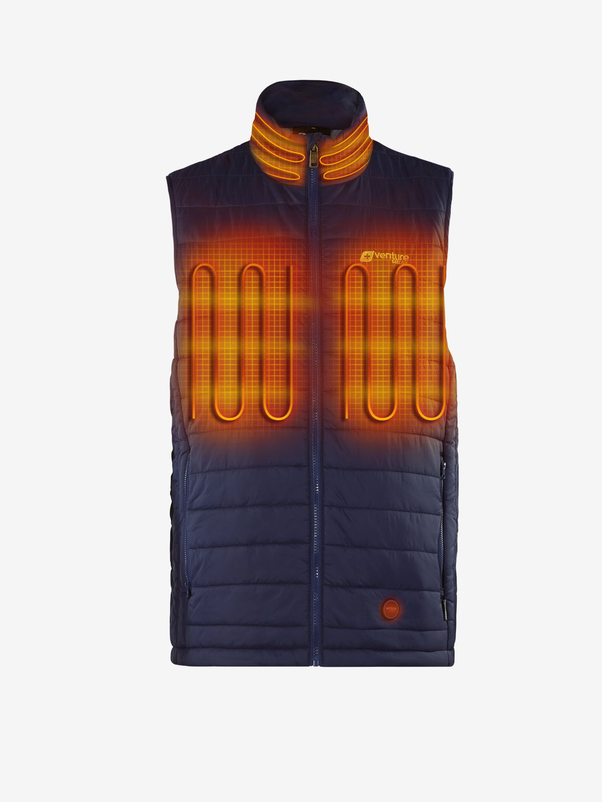 Men's 13W Heated Puffer Vest with HeatSync  - Navy