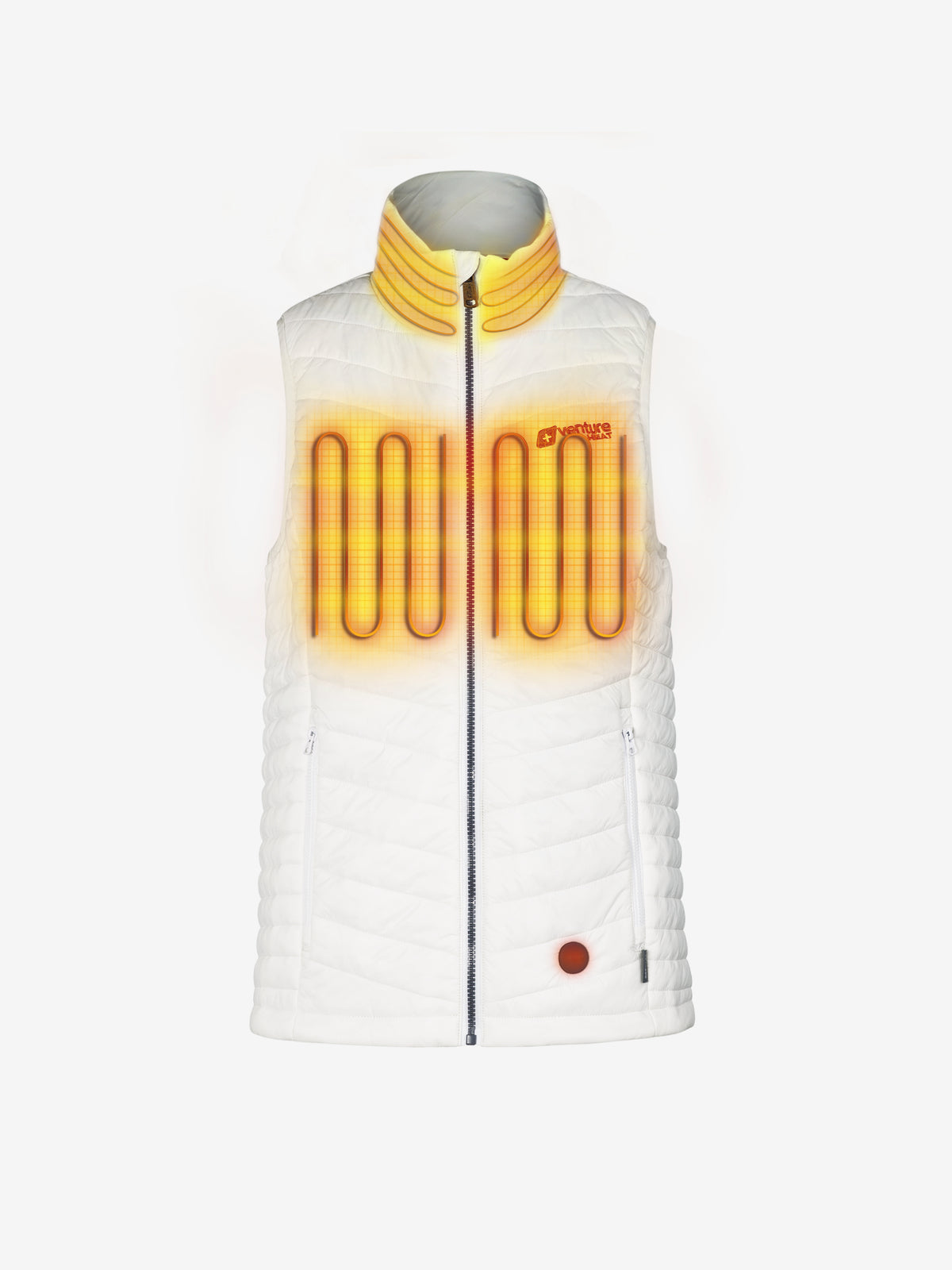 Women's 13W Heated Puffer Vest with HeatSync  - White - FINAL SALE