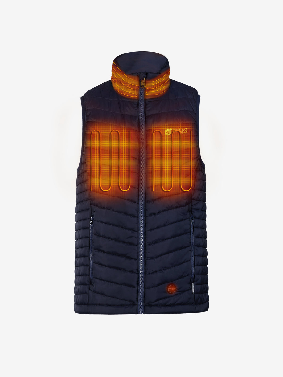 Women's 13W Heated Puffer Vest with HeatSync  - Navy - FINAL SALE