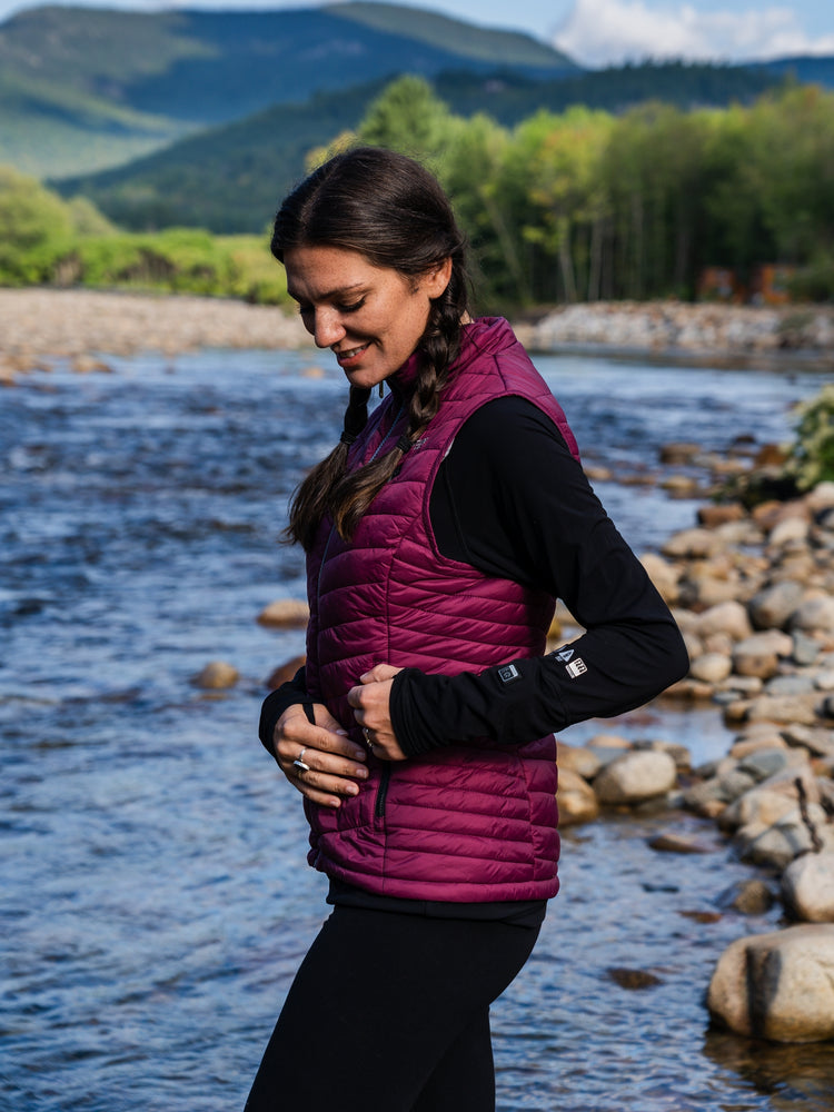 Women's 13W Heated Puffer Vest  - Plum - FINAL SALE