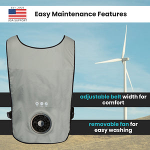 1 Speed Wearable Fan Cooling Vest  - Gray
