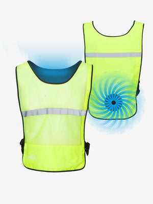 1 Speed Wearable Fan Cooling Vest  - Hi-Vis Yellow