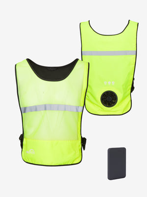 1 Speed Wearable Fan Cooling Vest  - Hi-Vis Yellow