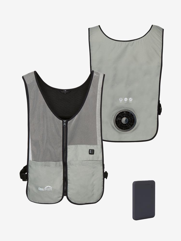 3 Speed Wearable Fan Cooling Vest  - Gray - FINAL SALE