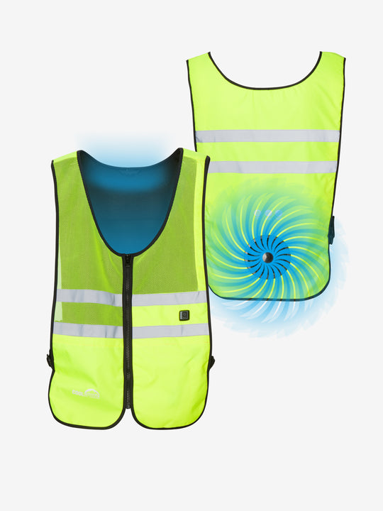3 Speed Wearable Fan Cooling Vest  - Hi-Vis Yellow