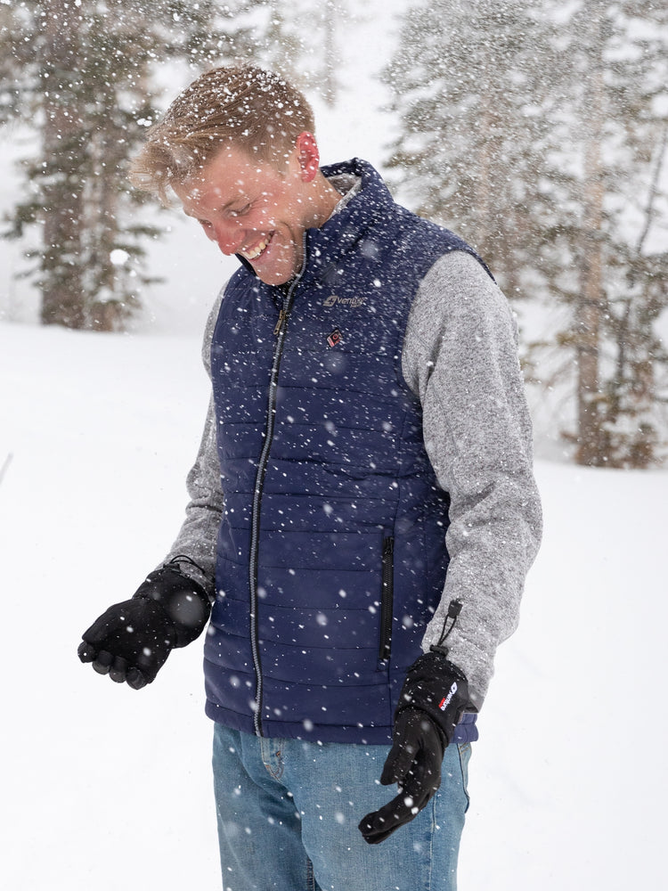 Men's 13W Heated Puffer Vest  - Navy - FINAL SALE