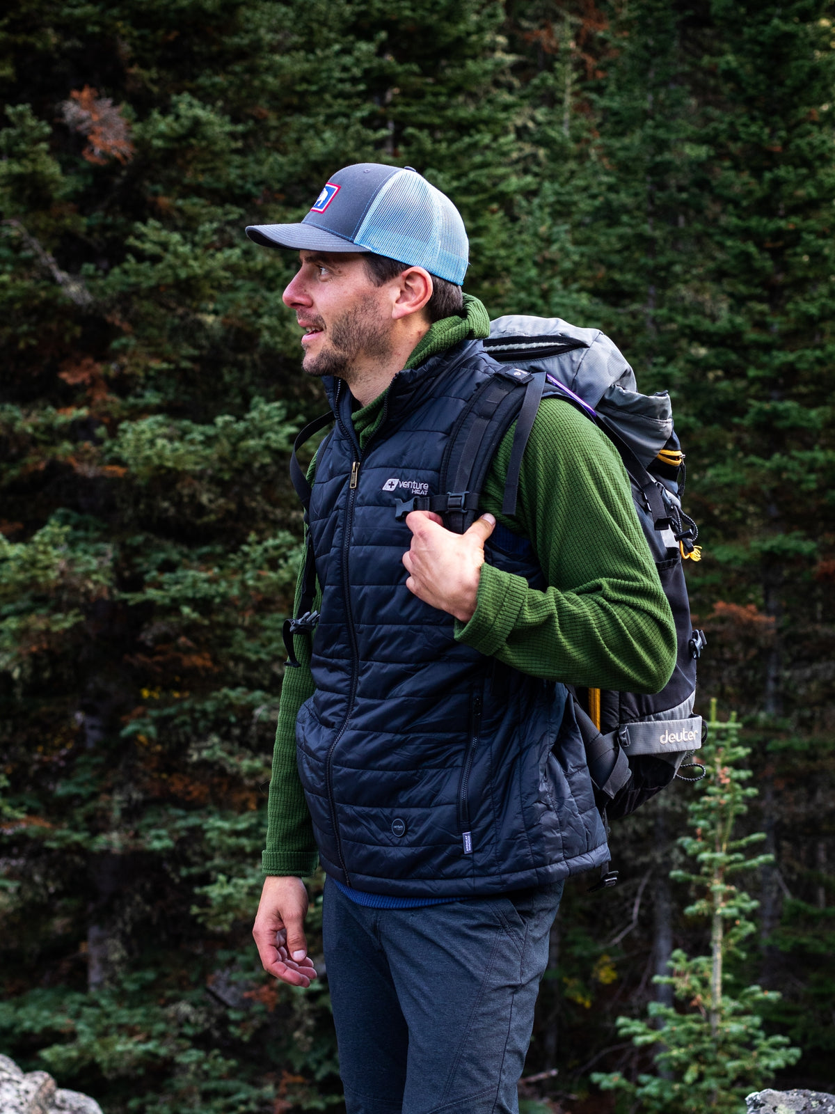 Men's 13W Heated Puffer Vest with HeatSync  - Navy - FINAL SALE