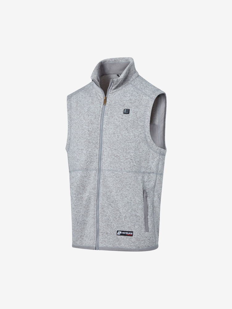Men's 11W Heated Sweater Knit Fleece Vest